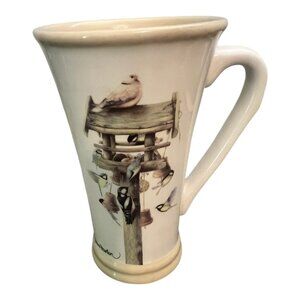 Maydoleen Bastin Birdhouse Coffee Mug 5.5" Ceramic Ivory